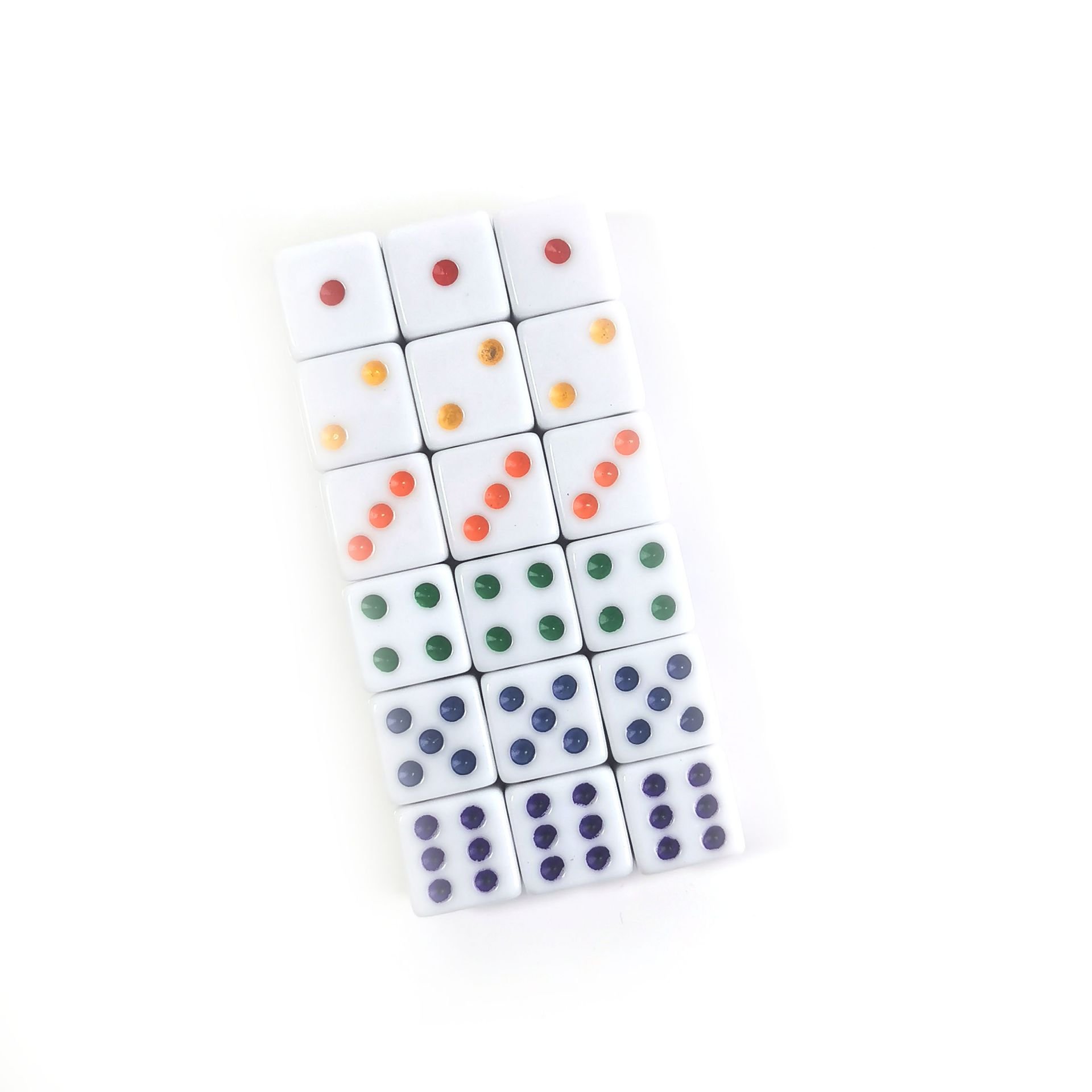 wholesale Square Edged customized acrylic resin colorful dot 16mm d6 dice for Board Games