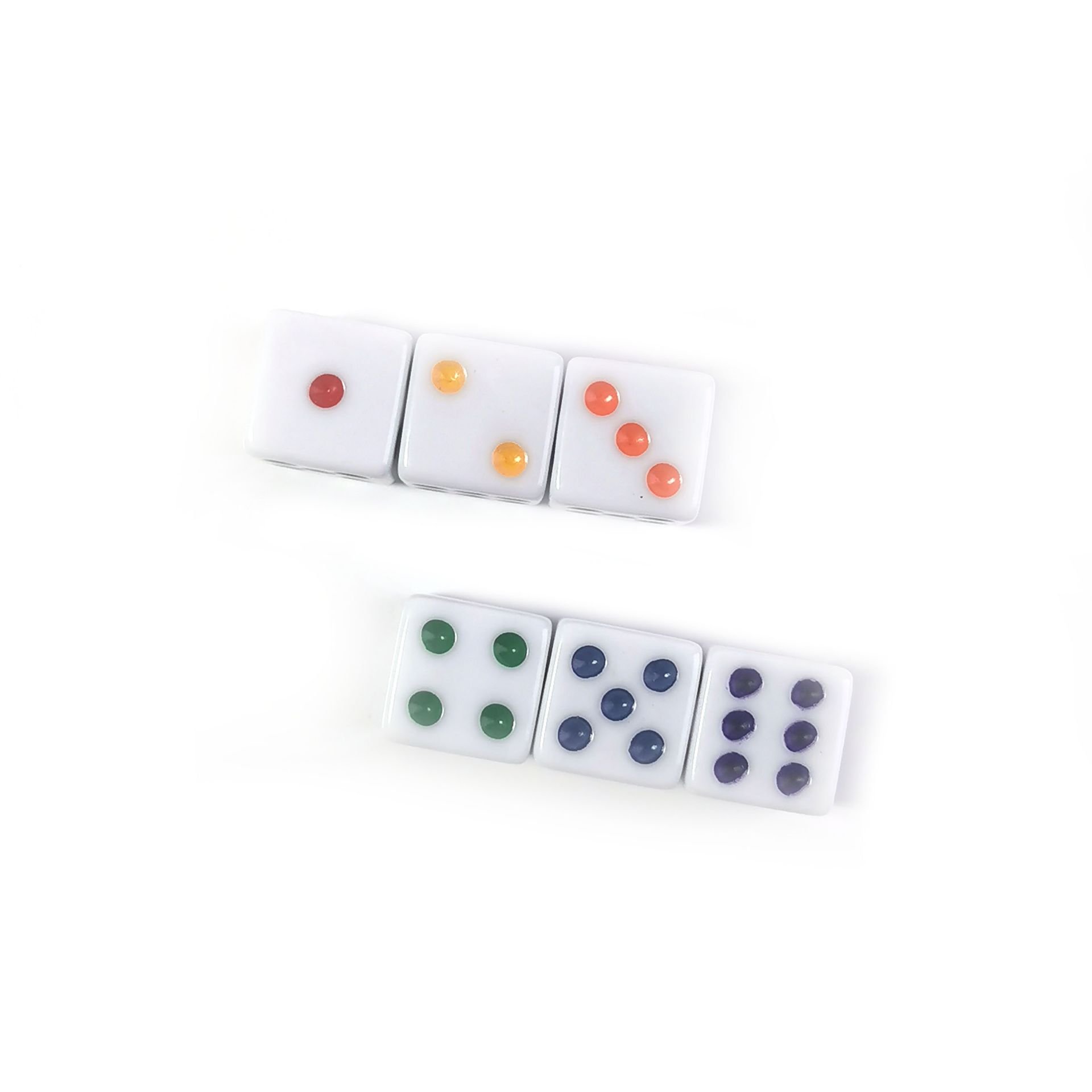 wholesale Square Edged customized acrylic resin colorful dot 16mm d6 dice for Board Games
