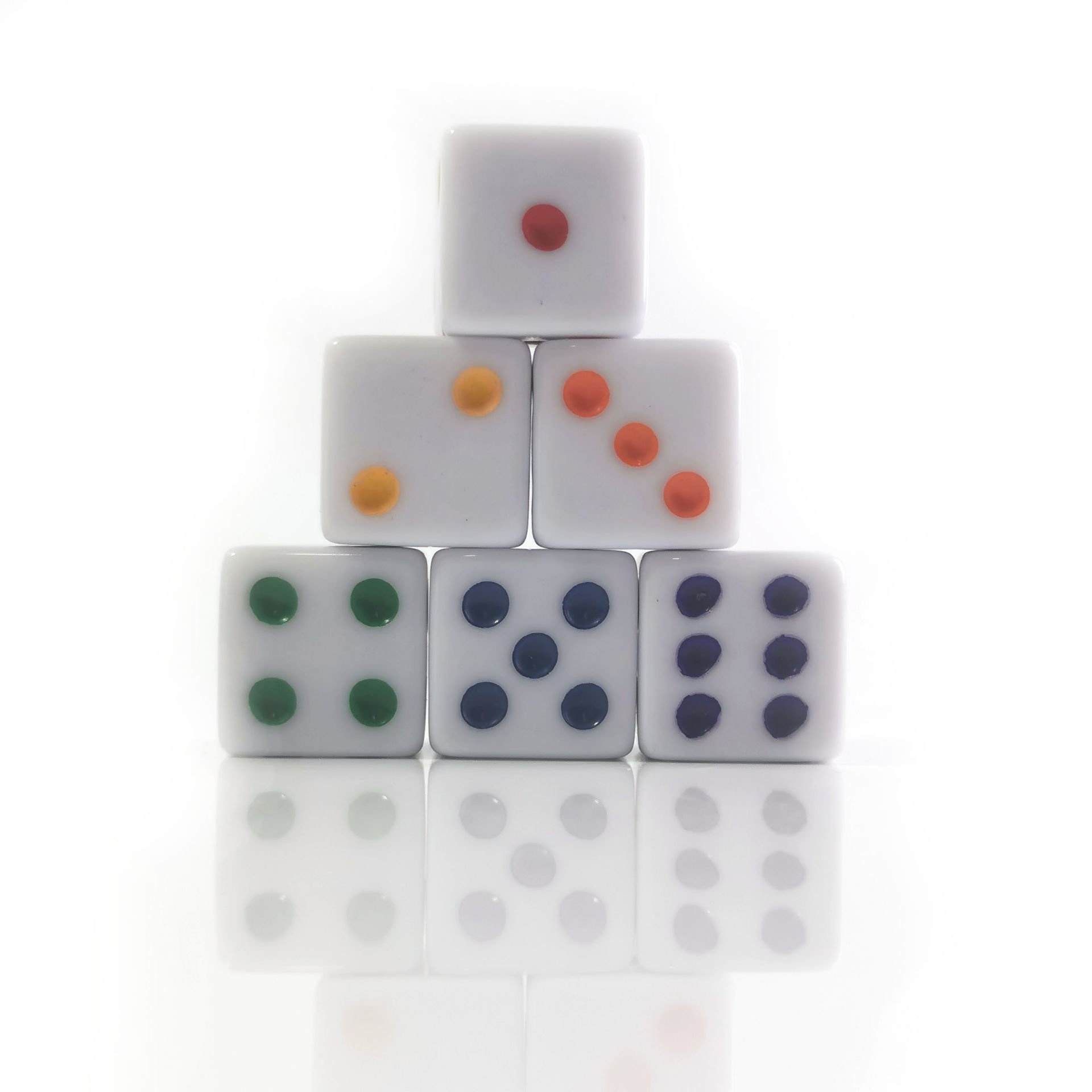 wholesale Square Edged customized acrylic resin colorful dot 16mm d6 dice for Board Games