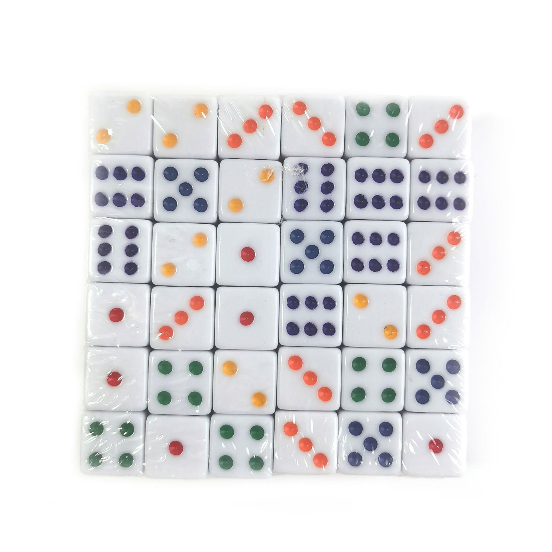 wholesale Square Edged customized acrylic resin colorful dot 16mm d6 dice for Board Games