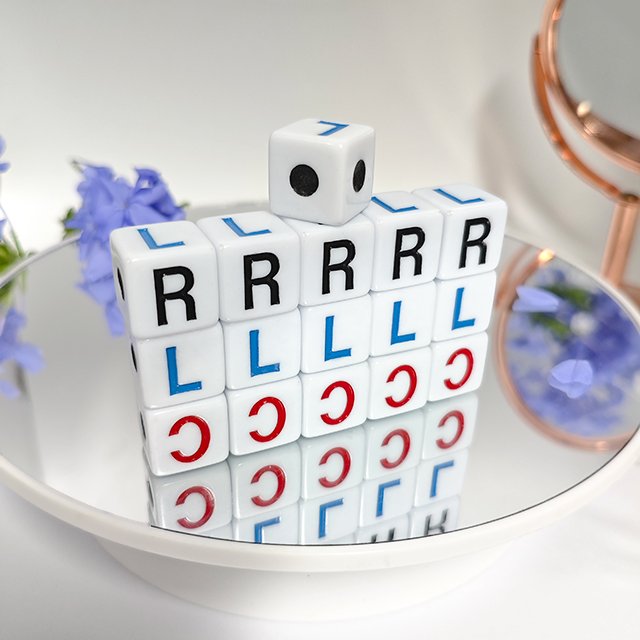 D6 game dice LRC left center right board game accessories acrylic dice 16mm cube game dice party entertainment props