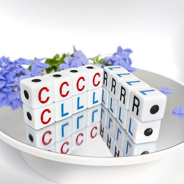 D6 game dice LRC left center right board game accessories acrylic dice 16mm cube game dice party entertainment props