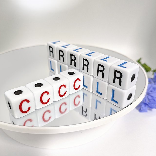 D6 game dice LRC left center right board game accessories acrylic dice 16mm cube game dice party entertainment props