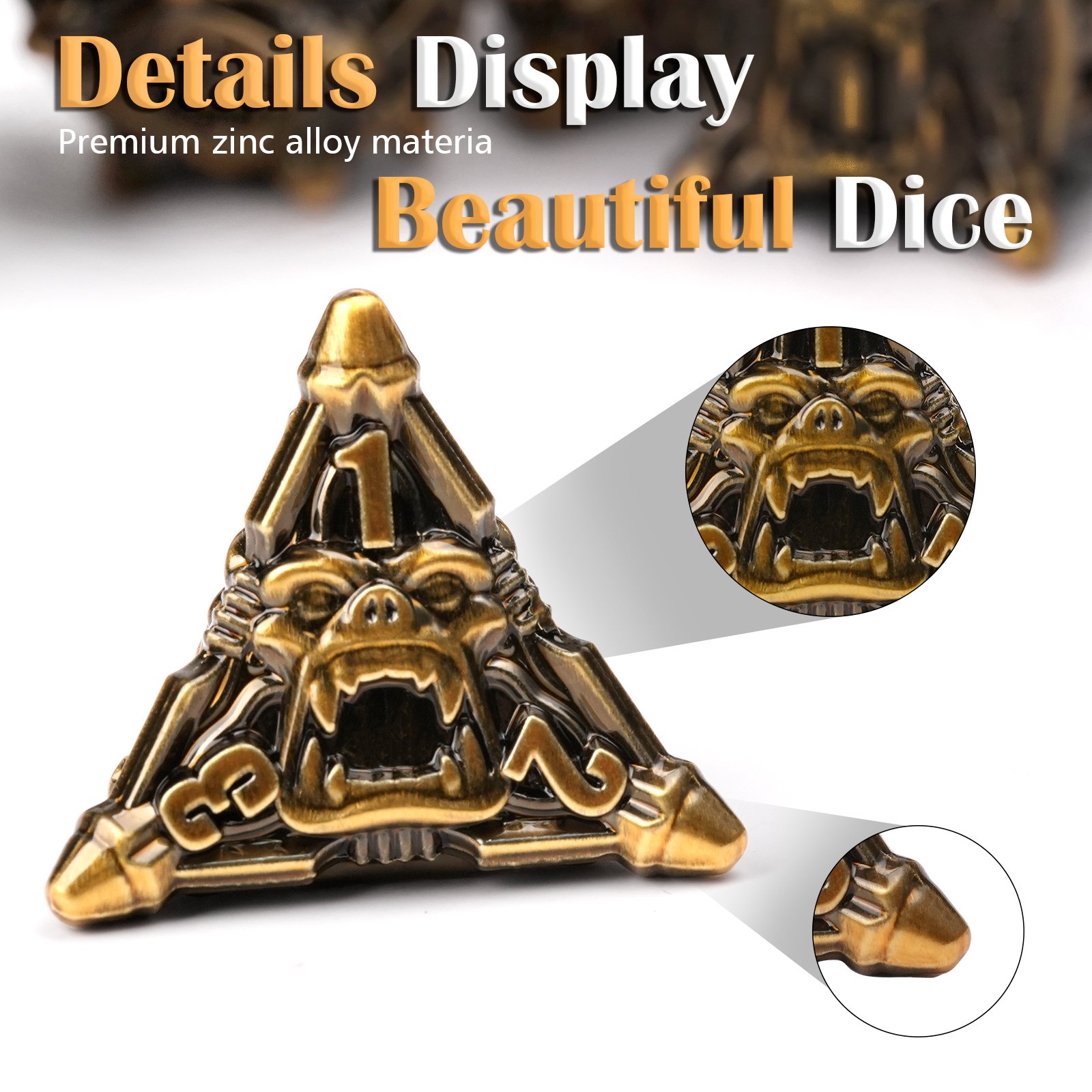 Exclusive Customized Metal Dice Set RPG Dragon and Dungeon Games Polyhedral Custom Colors DND Dice