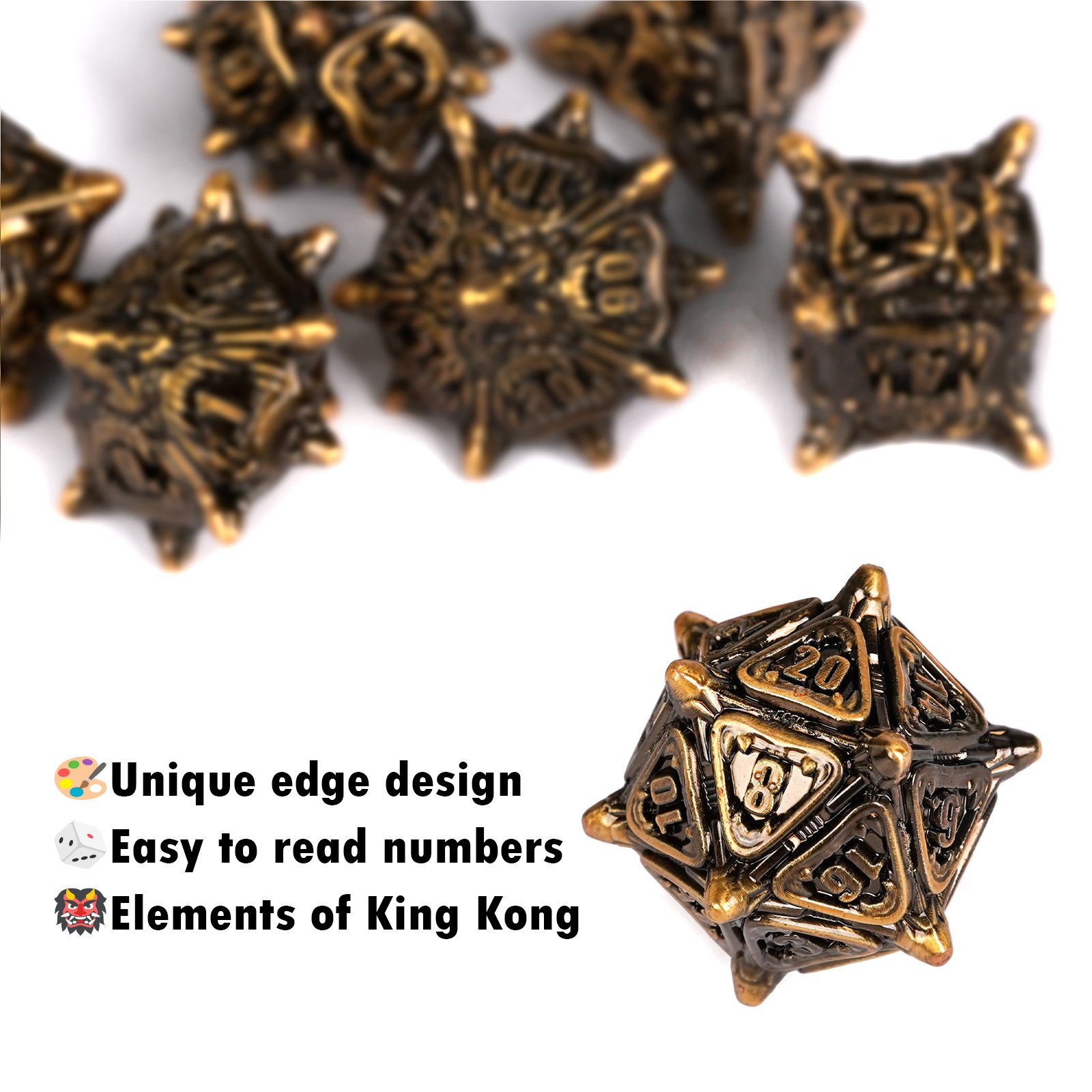 Exclusive Customized Metal Dice Set RPG Dragon and Dungeon Games Polyhedral Custom Colors DND Dice