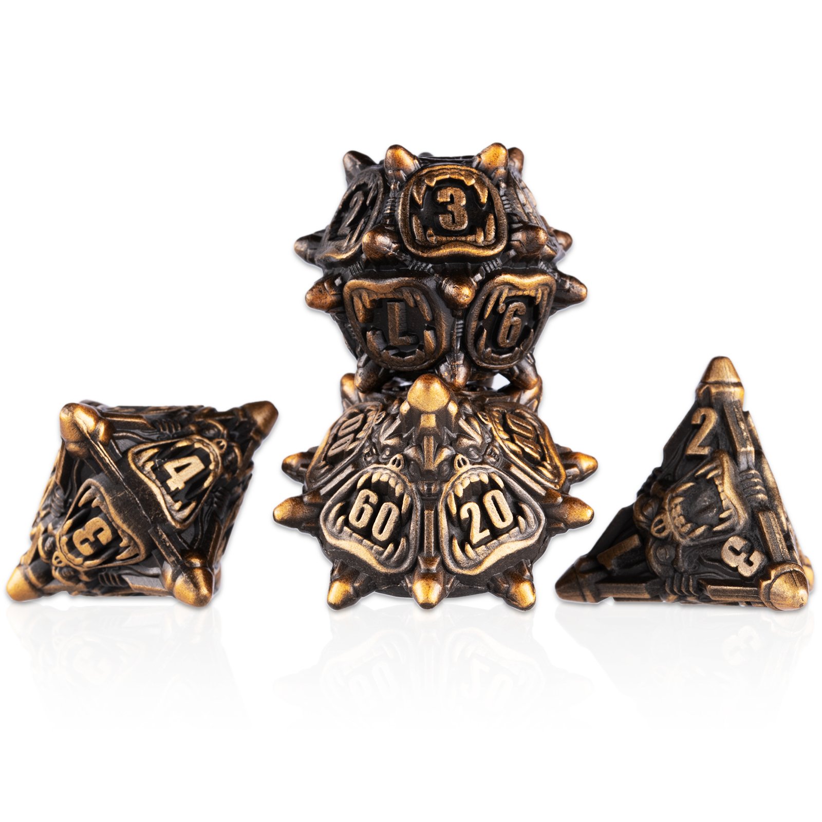 Exclusive Customized Metal Dice Set RPG Dragon and Dungeon Games Polyhedral Custom Colors DND Dice