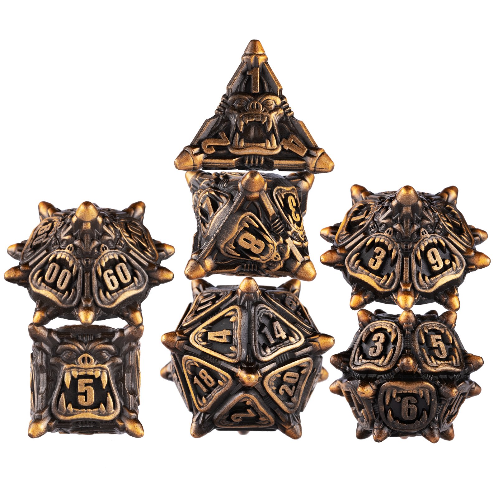 Exclusive Customized Metal Dice Set RPG Dragon and Dungeon Games Polyhedral Custom Colors DND Dice