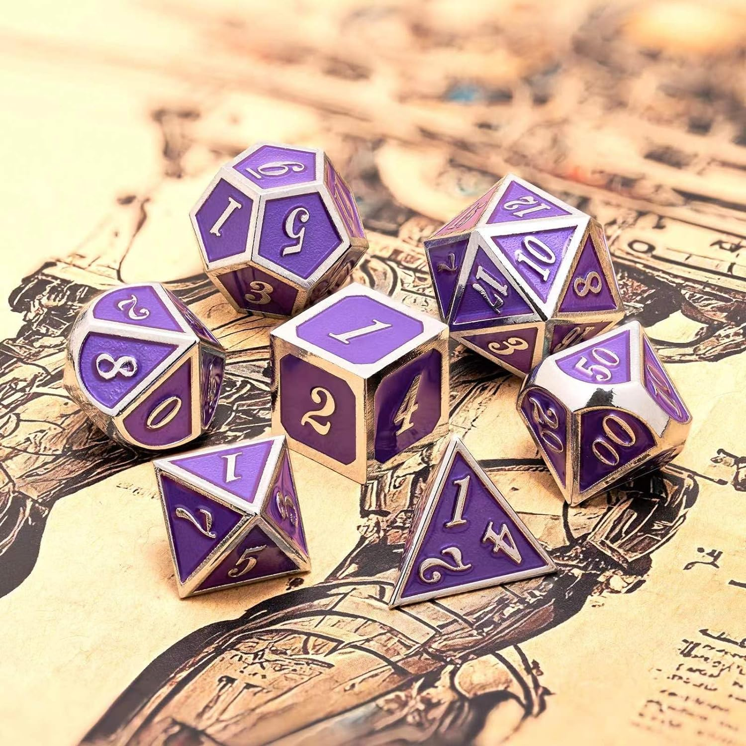 Customizable Logo Polyhedral Metal RPG Dice Set for Dungeons & Dragons Wholesale Board Game Accessory