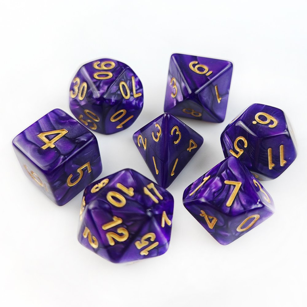 Two Colors DND Dice Set 7pcs Polyhedral Game Dice for Dungeons and Dragons Table Game Roll Playing Game Dice