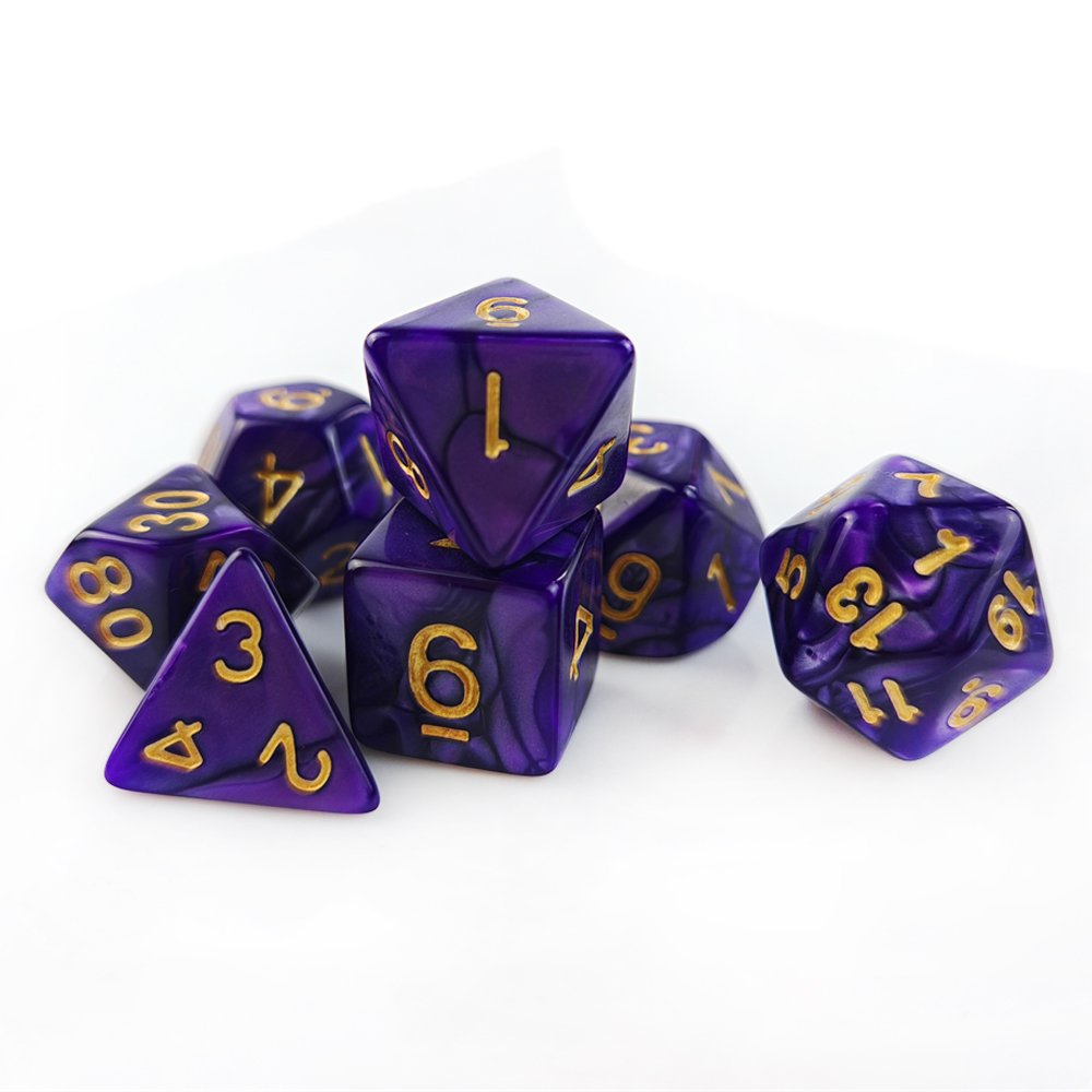 Two Colors DND Dice Set 7pcs Polyhedral Game Dice for Dungeons and Dragons Table Game Roll Playing Game Dice