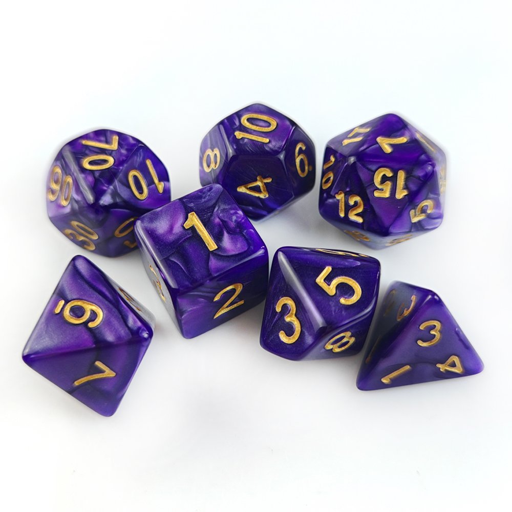 Two Colors DND Dice Set 7pcs Polyhedral Game Dice for Dungeons and Dragons Table Game Roll Playing Game Dice