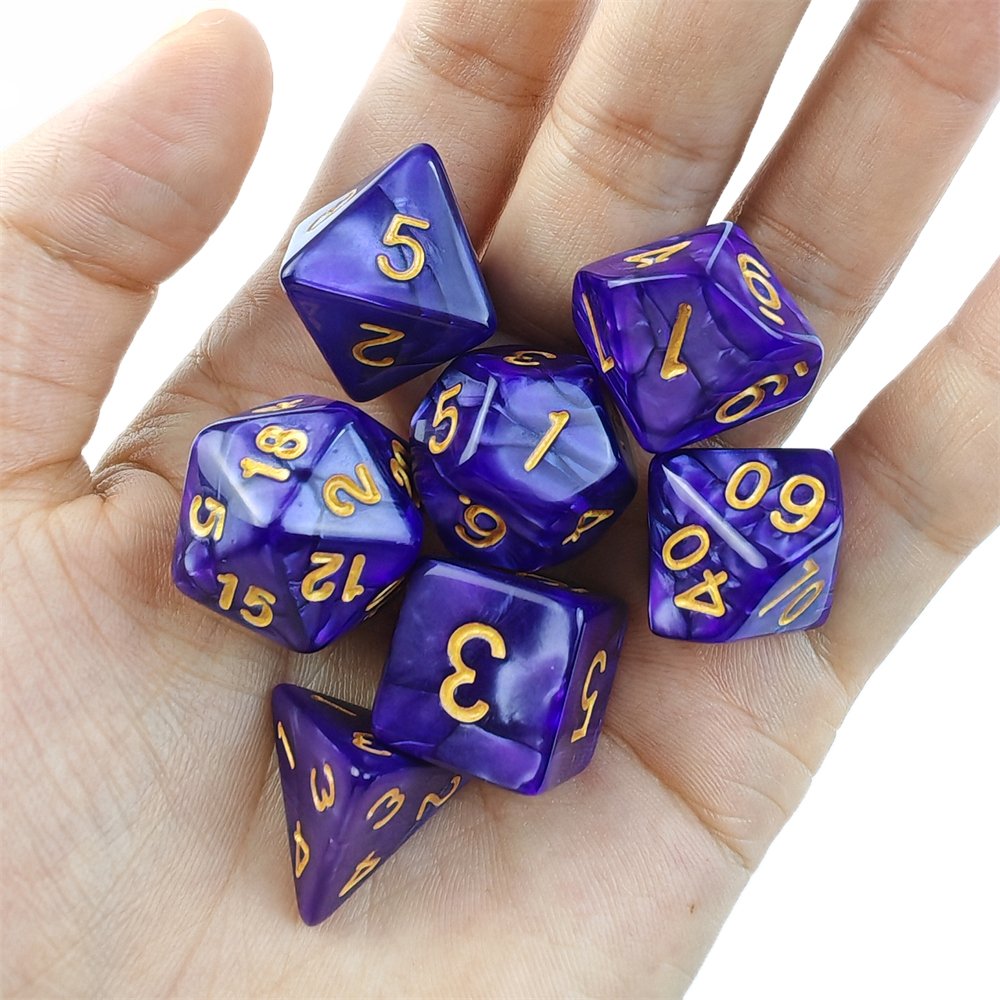 Two Colors DND Dice Set 7pcs Polyhedral Game Dice for Dungeons and Dragons Table Game Roll Playing Game Dice