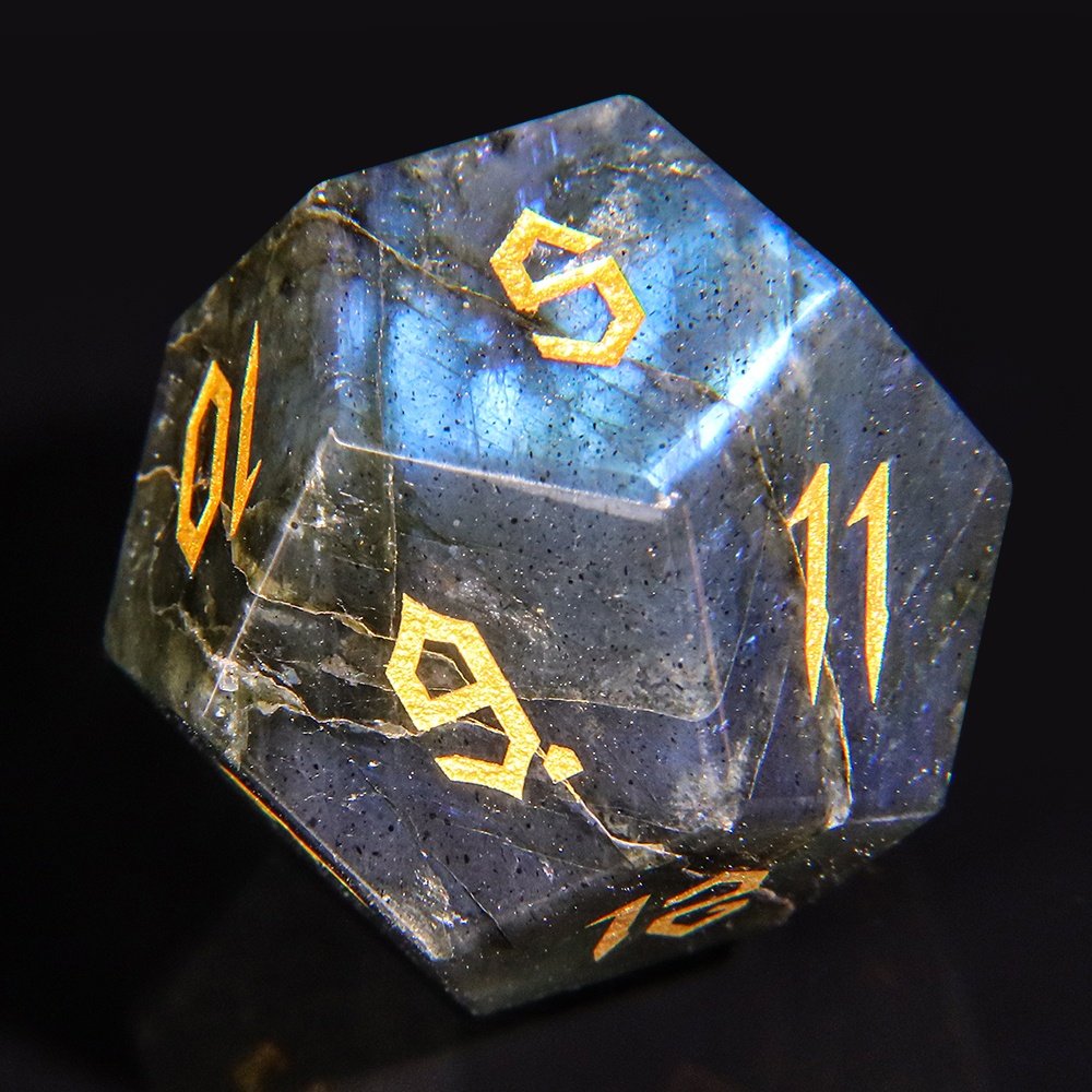 Natural Stone Black Polyhedral Rpg Tabletop Board Game Dungeons And Dragons Customizable Dnd Stone Dice Set