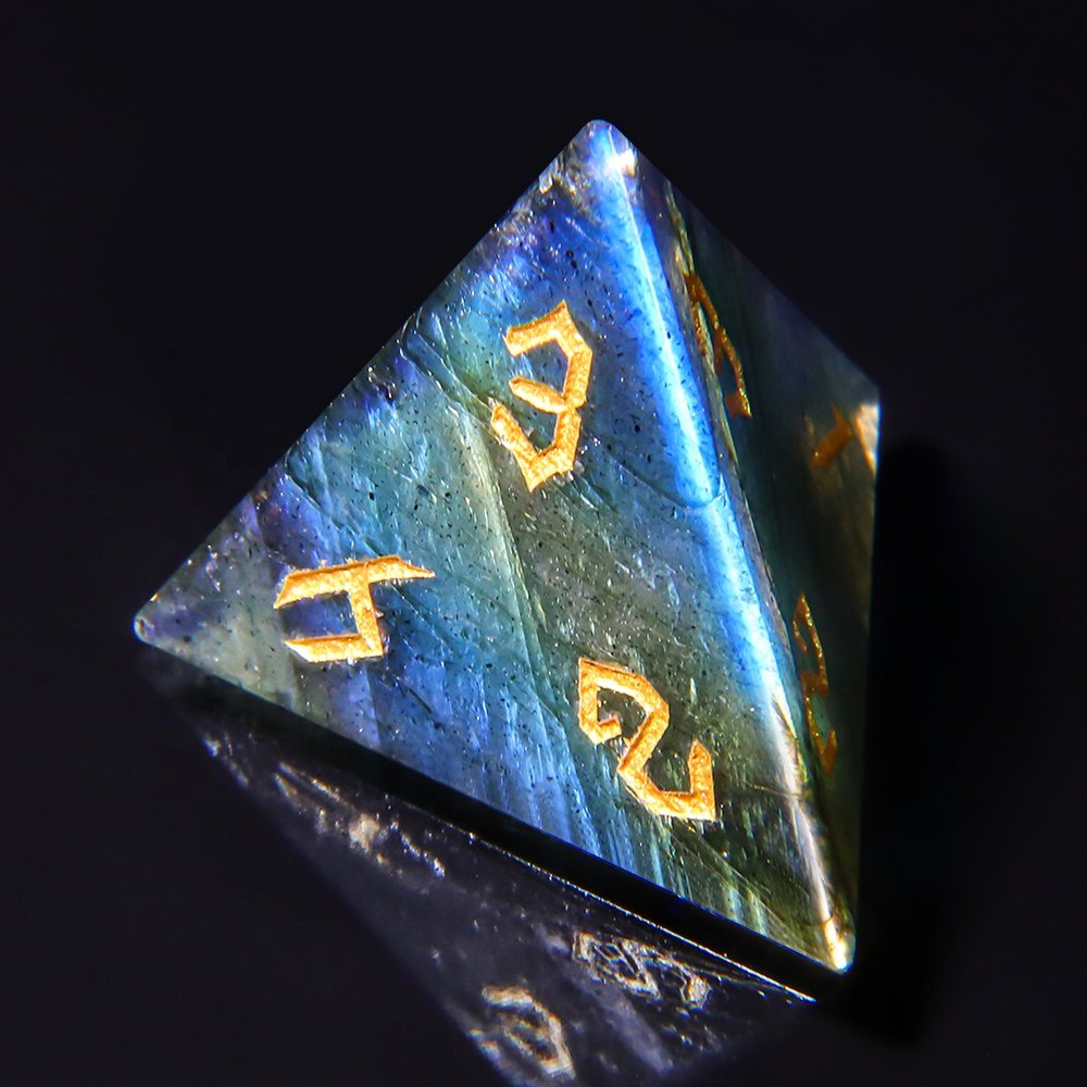 Natural Stone Black Polyhedral Rpg Tabletop Board Game Dungeons And Dragons Customizable Dnd Stone Dice Set
