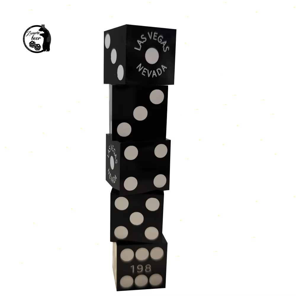 Precision Dice Resin 19mm Right Angle Dice Black Customizable logo