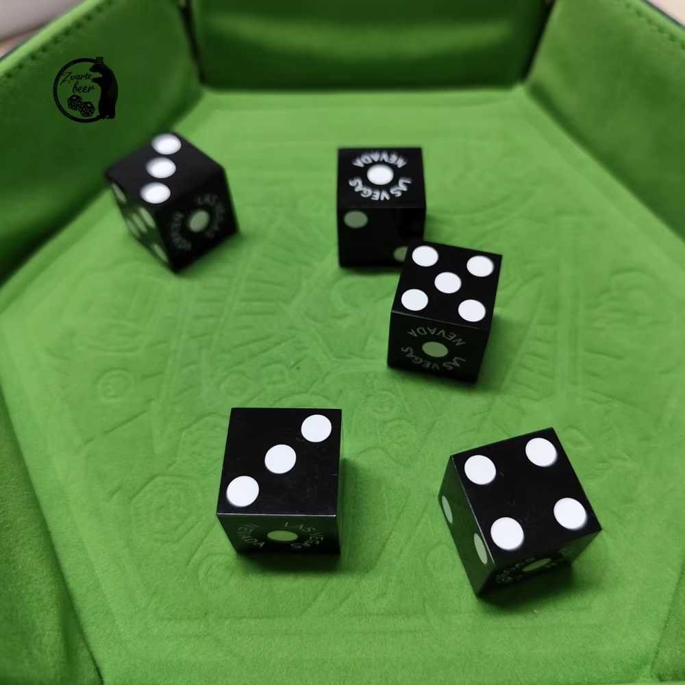 Precision Dice Resin 19mm Right Angle Dice Black Customizable logo