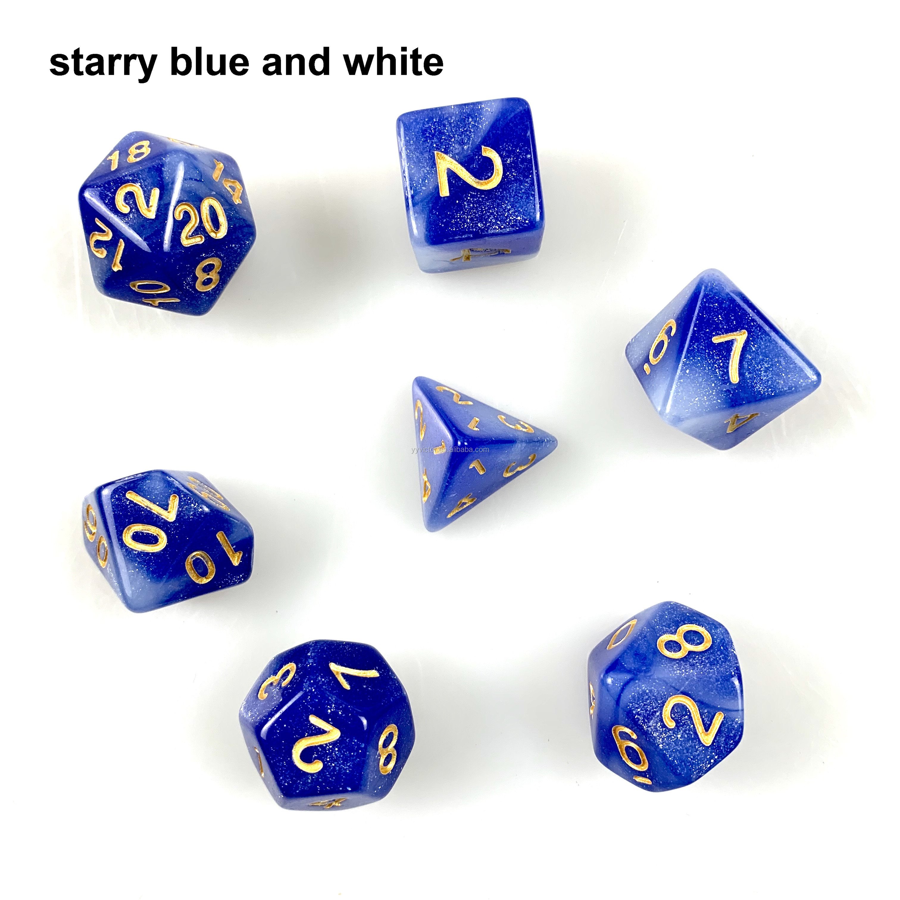 DND starry pearl color dices custom d6 12 sided dice 7pcs per bag corner operthere games