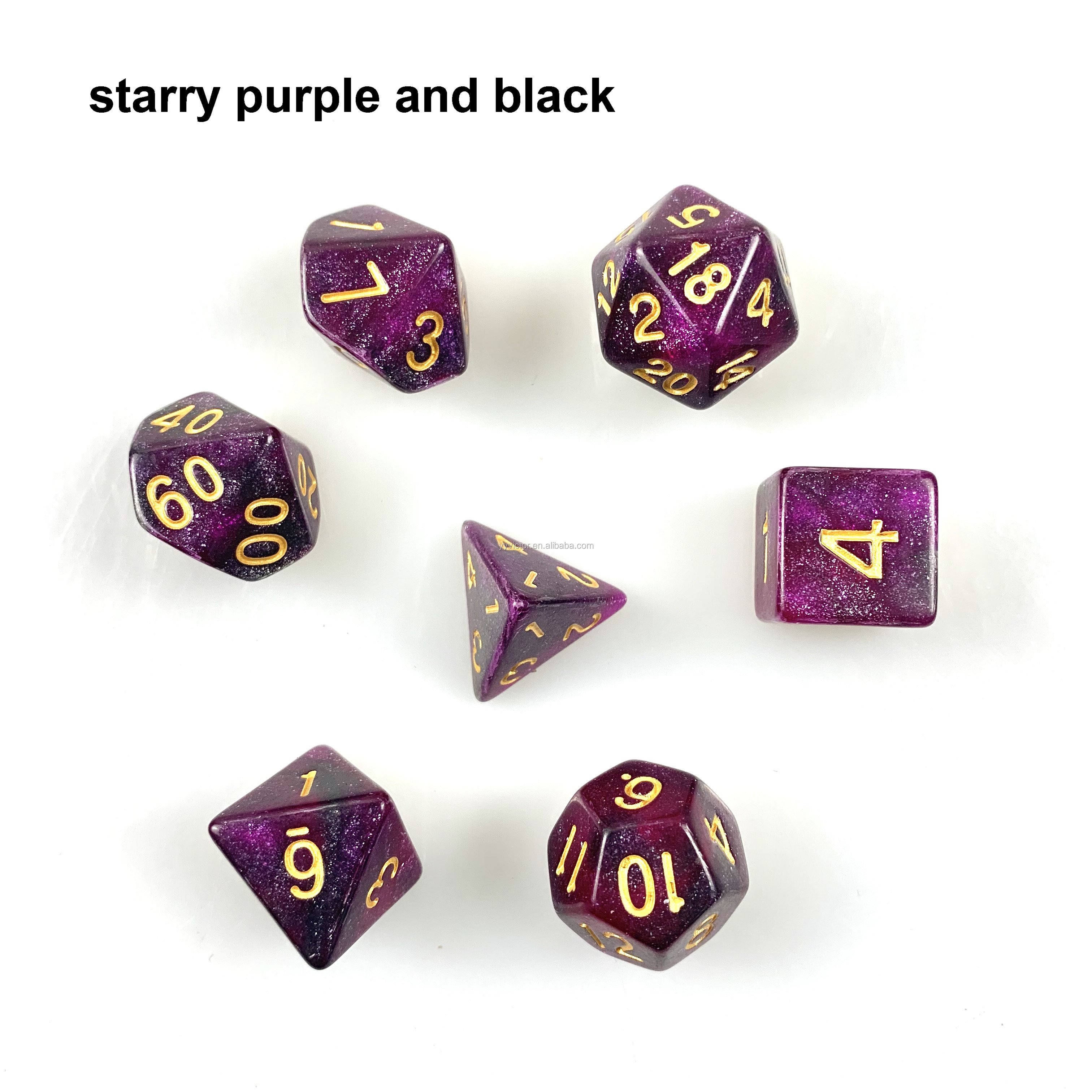 DND starry pearl color dices custom d6 12 sided dice 7pcs per bag corner operthere games