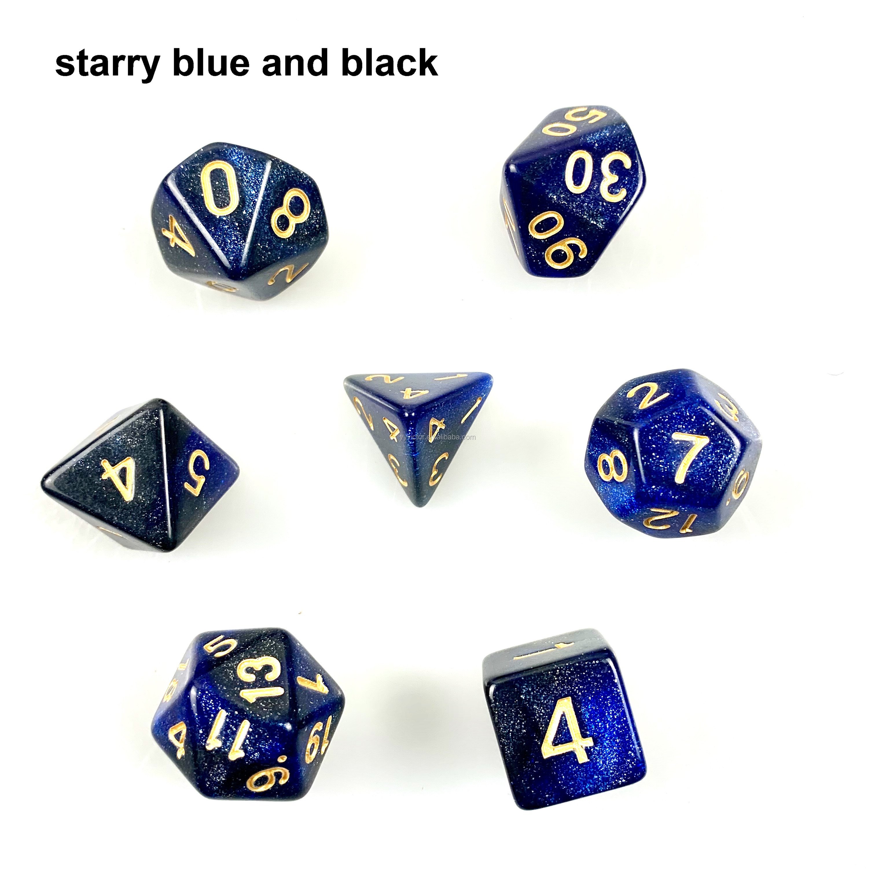 DND starry pearl color dices custom d6 12 sided dice 7pcs per bag corner operthere games