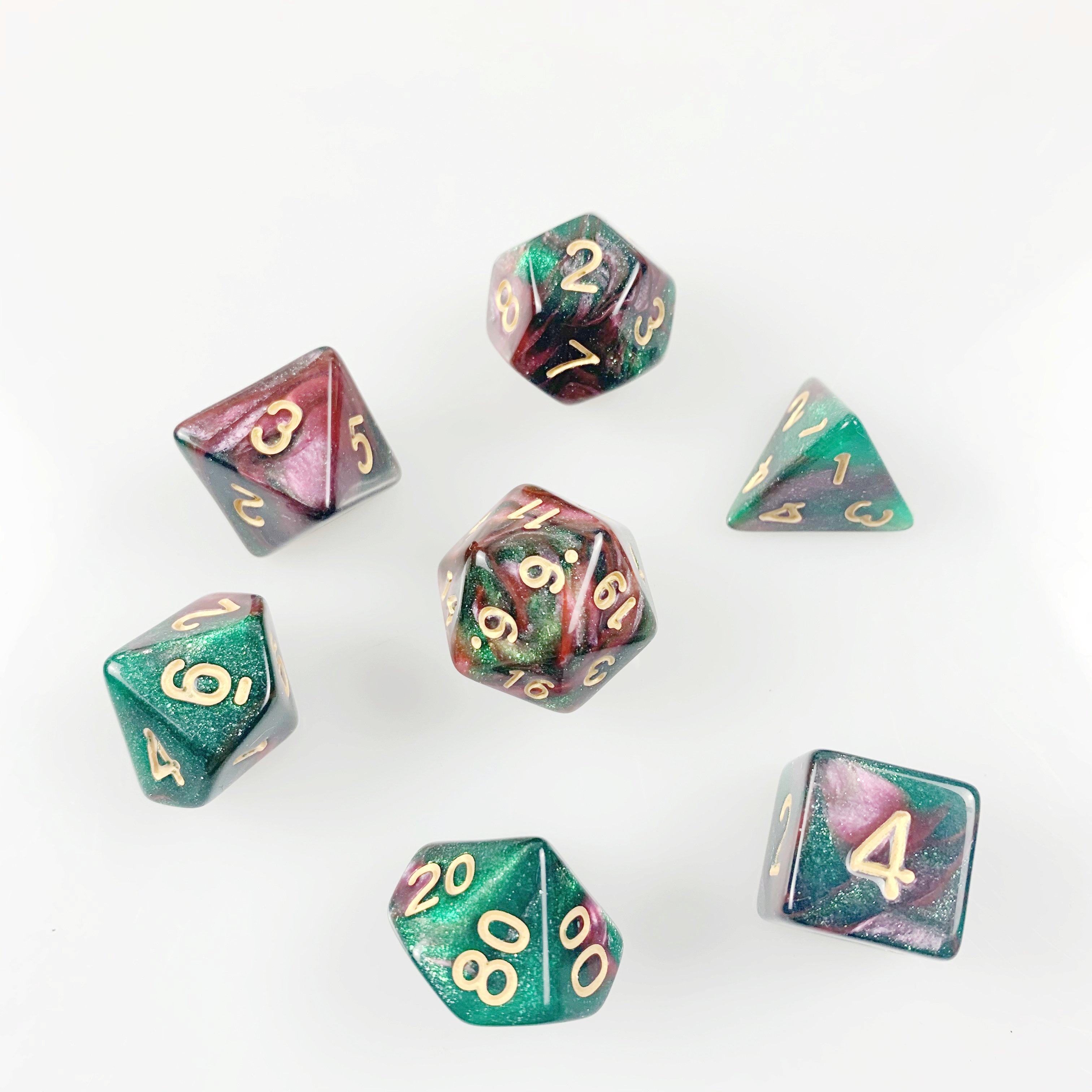 DND starry pearl color dices custom d6 12 sided dice 7pcs per bag corner operthere games