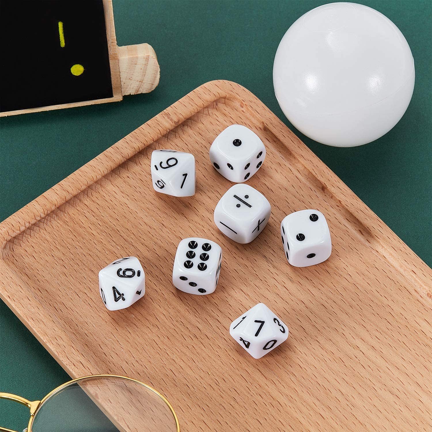 16mm Stationery D6 D10 Pip Cube Set 0-9 Numbers and Cubes 18pcs per Set +/- Calculate Dice