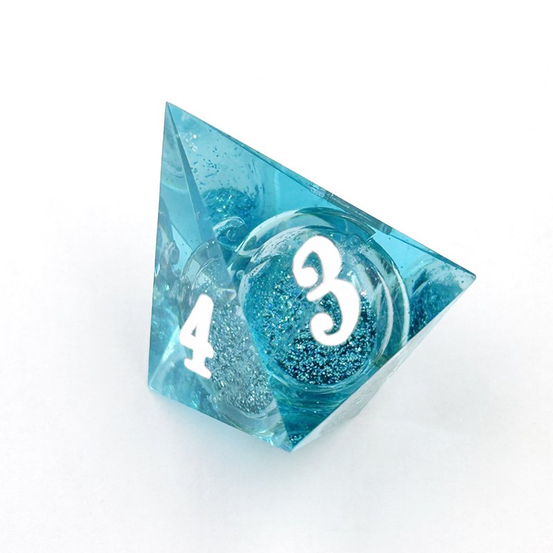 Liquid Core Quicksand dice Set Polyhedron Custom logo Resin Dice RPG Dragon and Dungeon resin with sharp edges