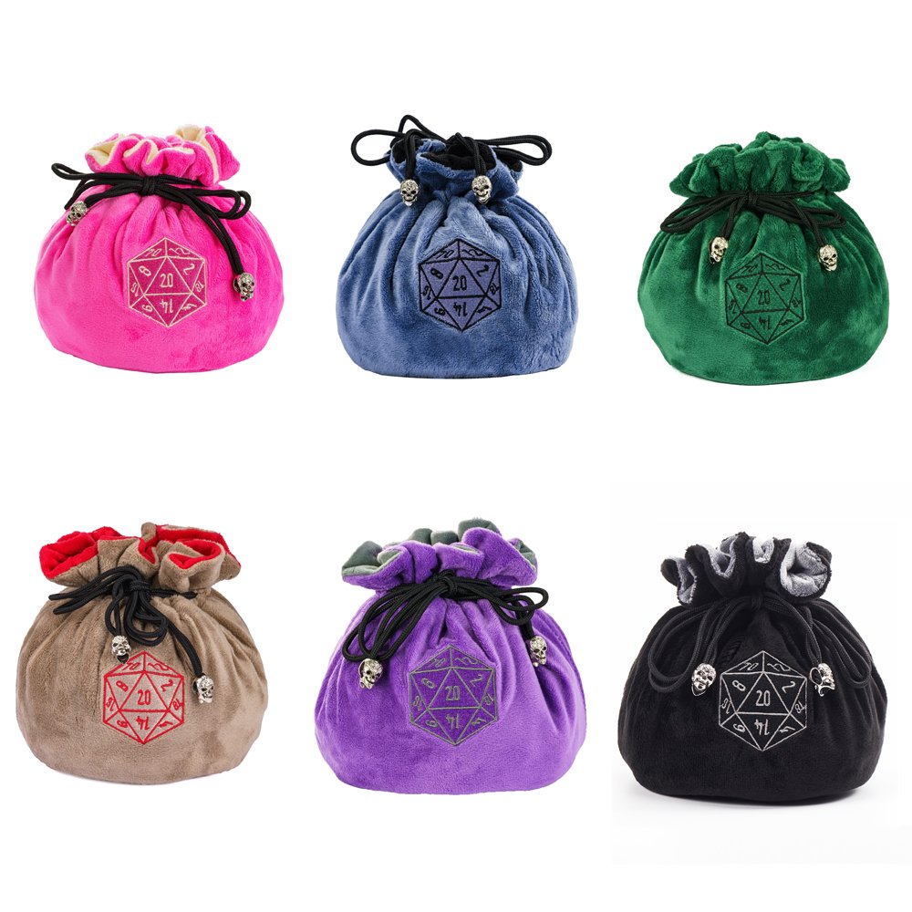 Drawstring Velvet Jewelry Pouch Bag Wholesale Embroidery Velvet Bag Dice Drawstring Bag Custom Logo Printed Size