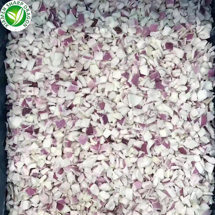 IQF Wholesale Price Organic Cut Diced Cubes Frozen Chopped Peeled Health Benefit a Grade EDIBLE CHIP Onion China Red SD 10 Kg