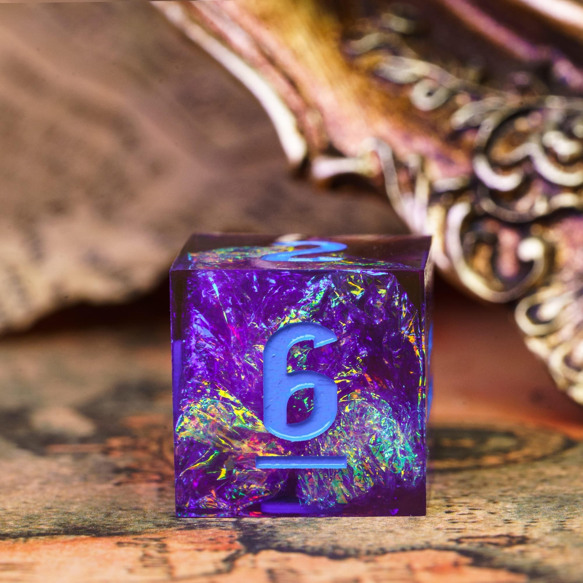 Udixi Custom logo Flash Sharp Dice role-playing game Resin Dice Dungeons and Dragons DND RPG board game Dice Set