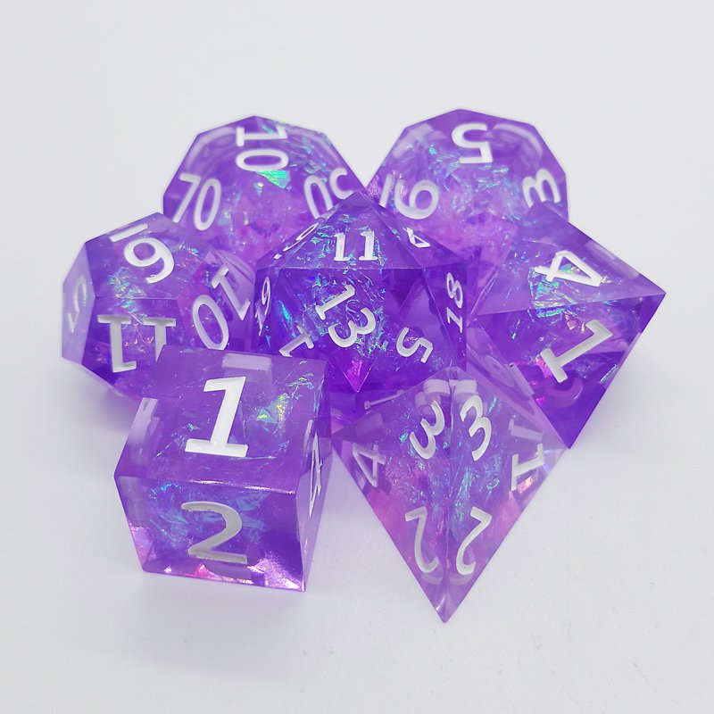 Sharp Edge Dice Handmade Resin Polyhedral Dice For RPG Rolling Playing Games