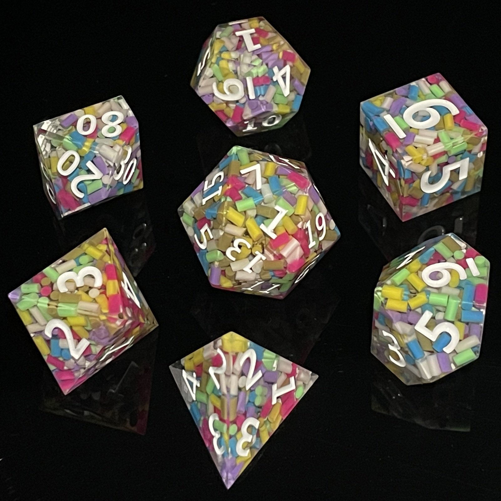Sharp Edge Dice Handmade Resin Polyhedral Dice For RPG Rolling Playing Games