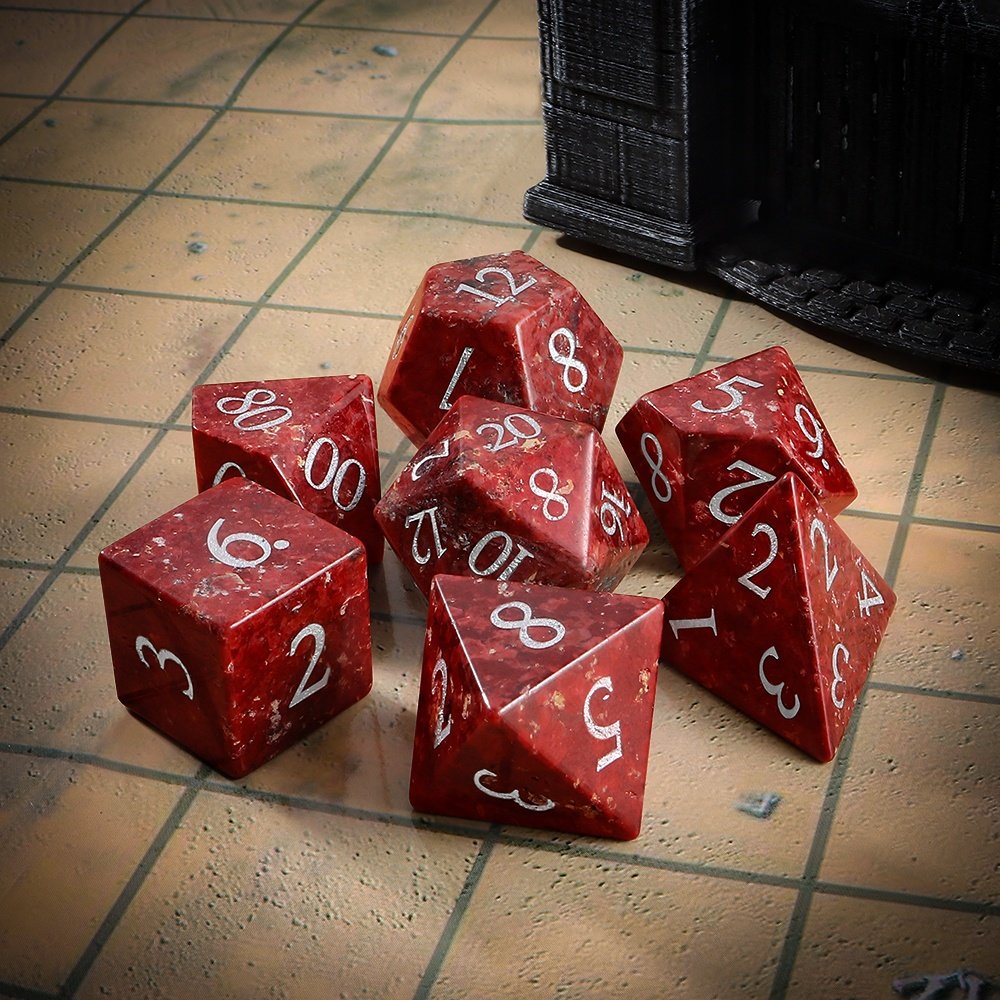 RPG Polyhedral DND Dice Stone Quartz Dice Natural Gemstone Dice Set For Dungeons And Dragons
