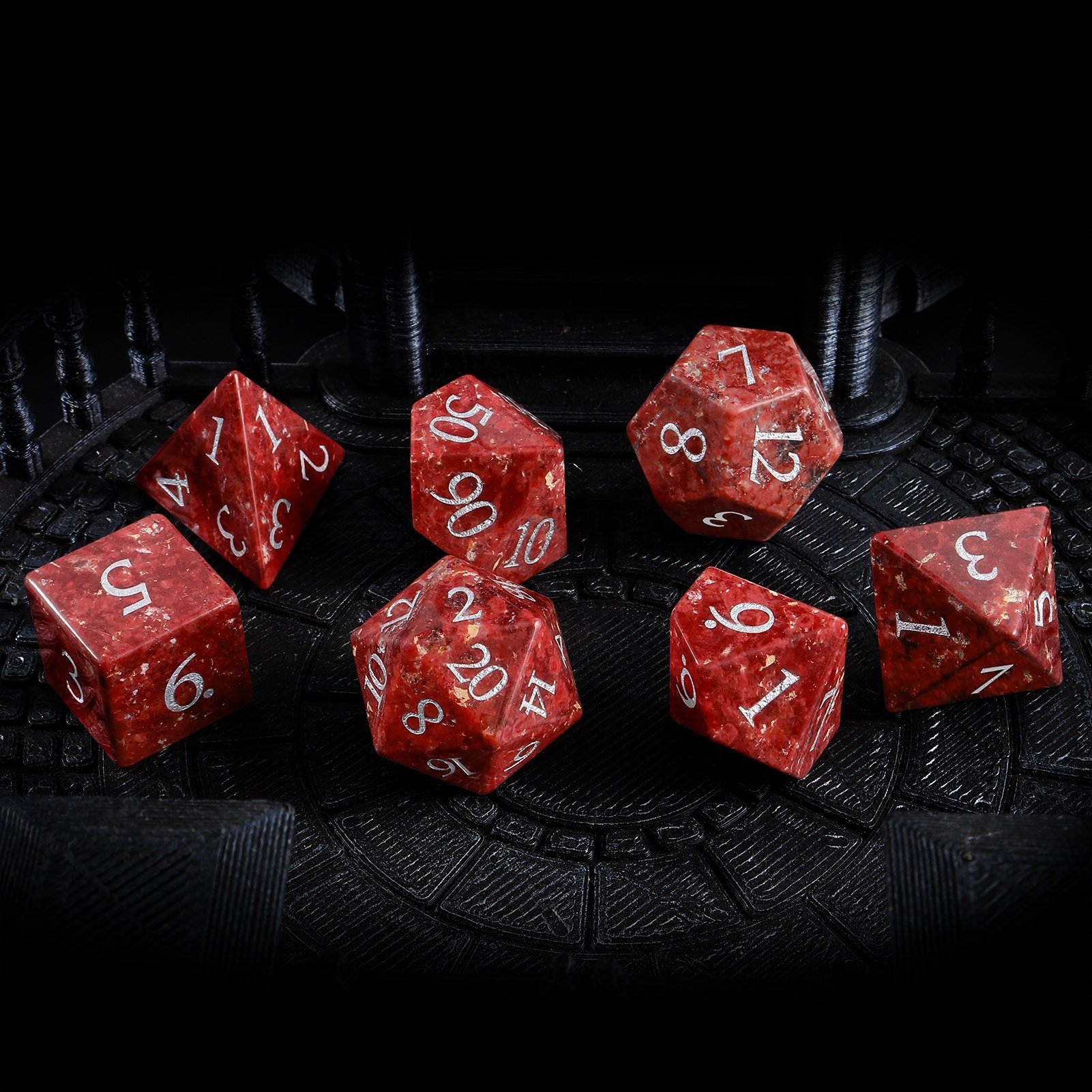 RPG Polyhedral DND Dice Stone Quartz Dice Natural Gemstone Dice Set For Dungeons And Dragons