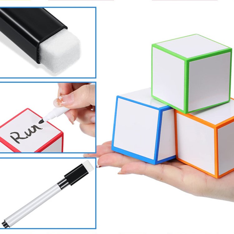 Dry erasable foam dice color cube teaching aids for kids education