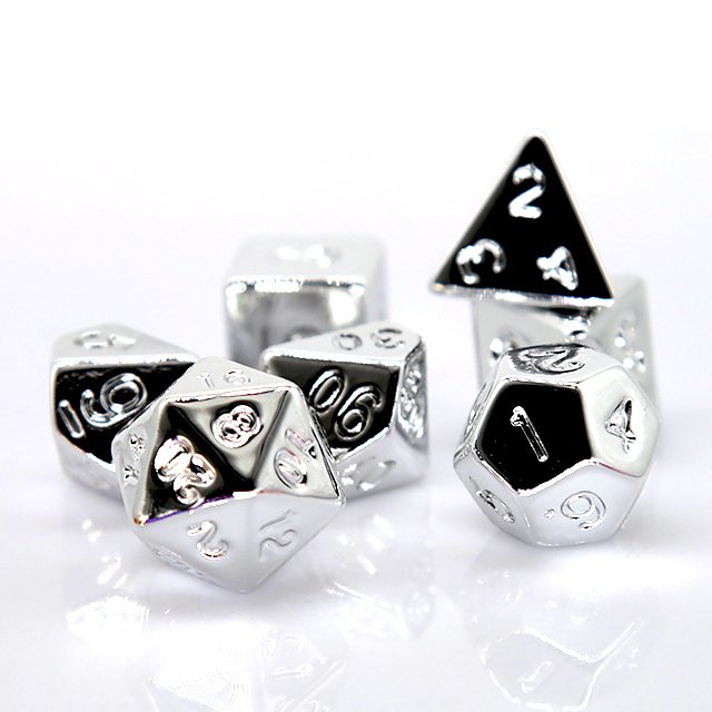 HS custom high quality Hot selling Golden Electroplating plastic dice polyhedral golden paint dice with opp velvet bag