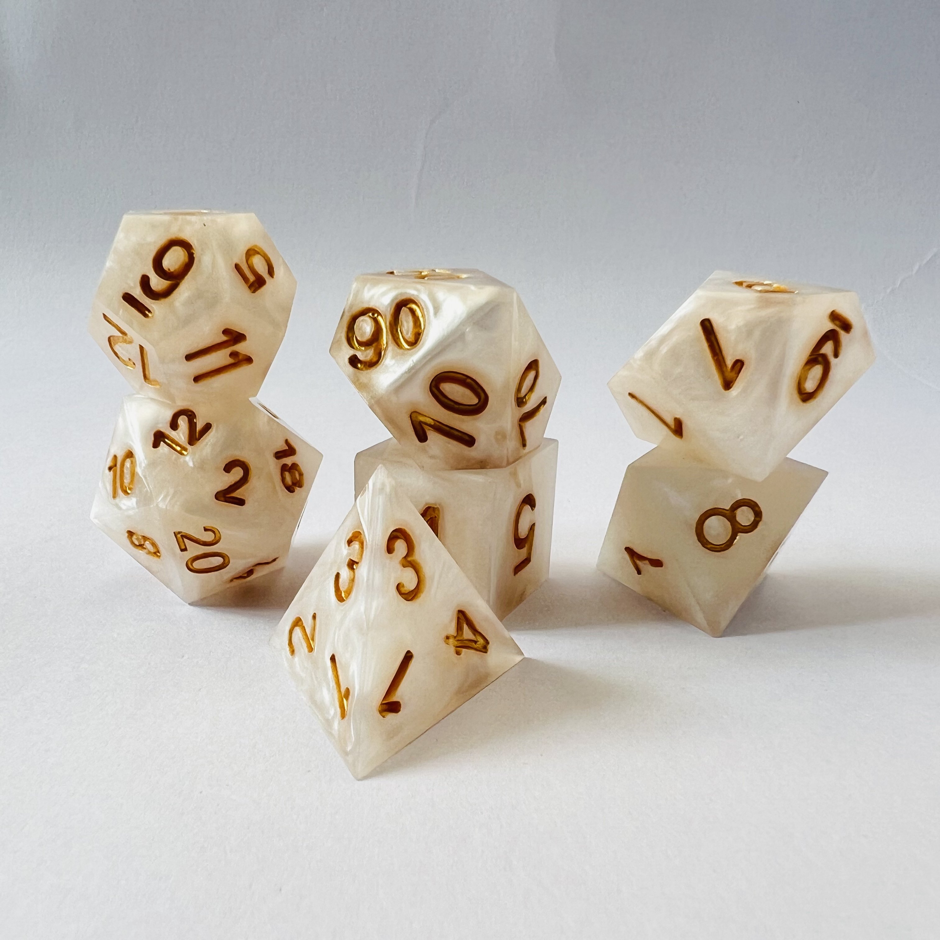 Custom Made D20 Polyhedral Dice Set Dnd Rpg Resin Square Corner Dungeons Dragons Role Playing Table Game