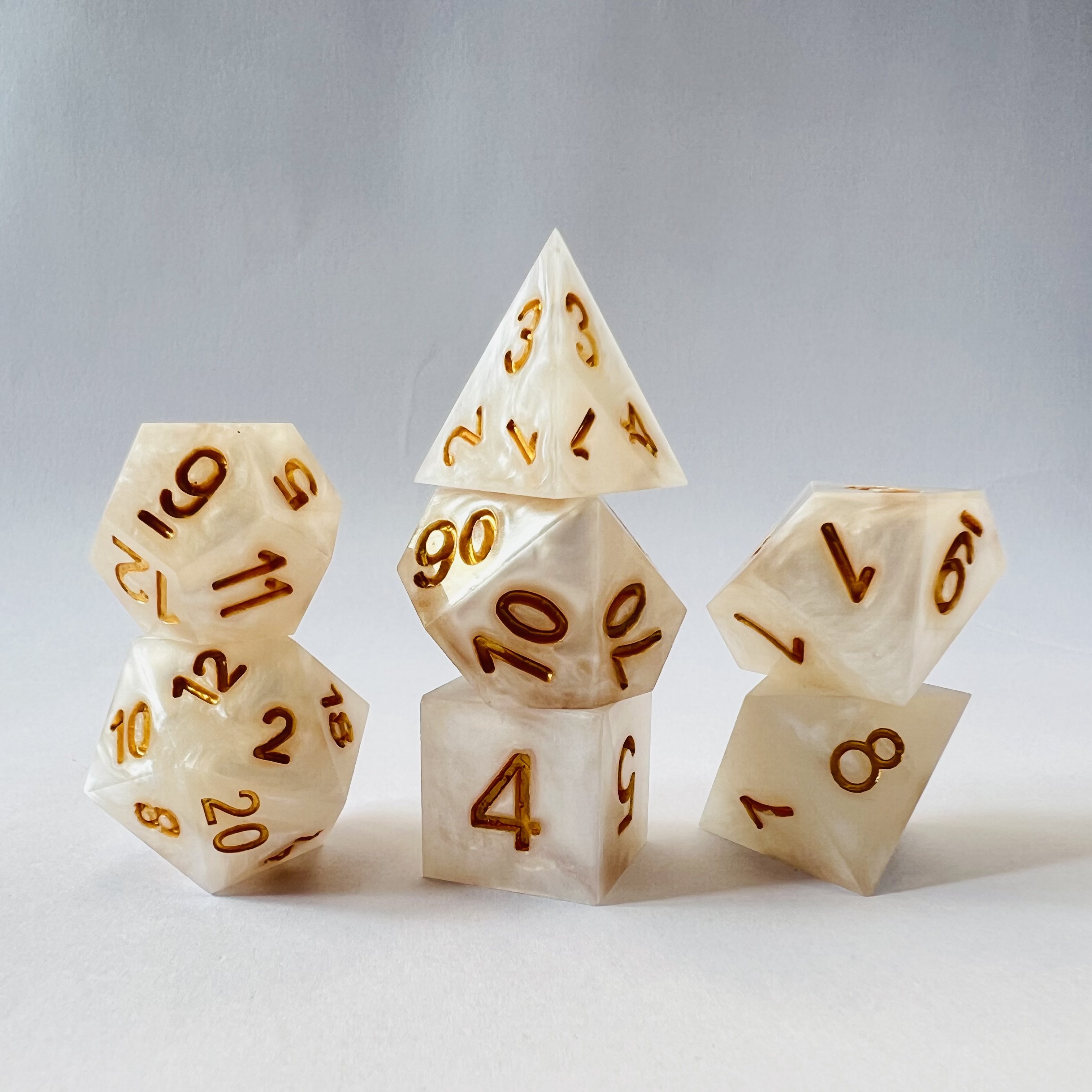 Custom Made D20 Polyhedral Dice Set Dnd Rpg Resin Square Corner Dungeons Dragons Role Playing Table Game