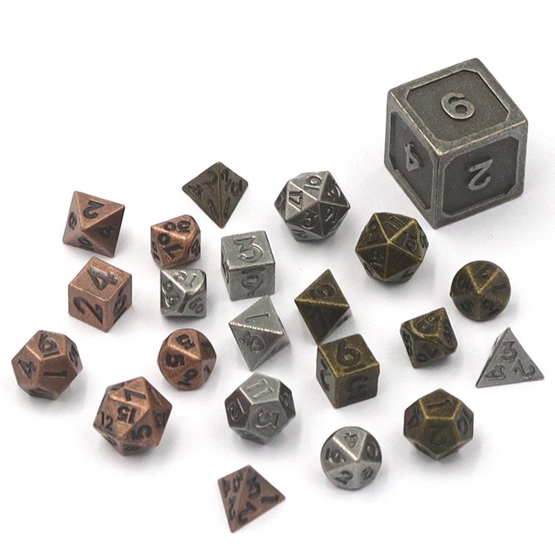 6mm Mini Polyhedral Metal Dice Set for D&D & RPG 7pcs Dungeons Dragons Role Playing Games DND dice