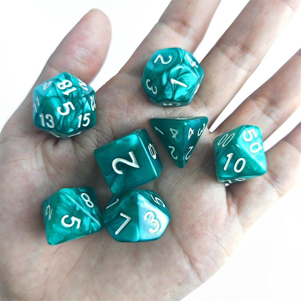 Hot Selling Polyhedral Acrylic Dice for DND and RPG Board Game 7pcs D4 D6 D8 D10 D12 D20 DND Dice Set