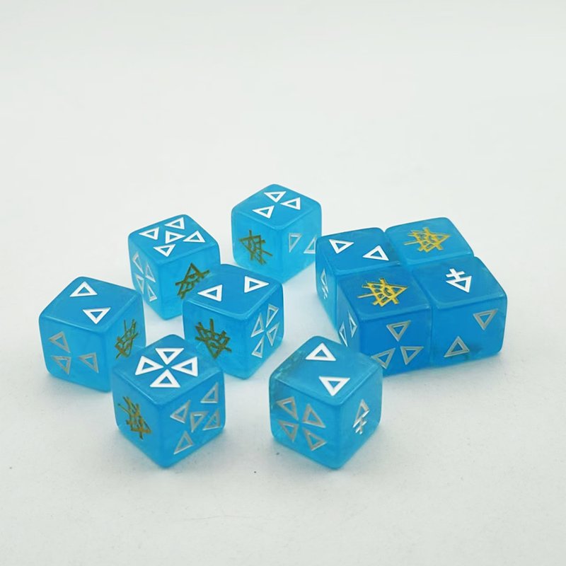 manufacturer wholesale custom personalized logo dice luminous fluorescent d6 16mm resin acrylic adult board games dice set
