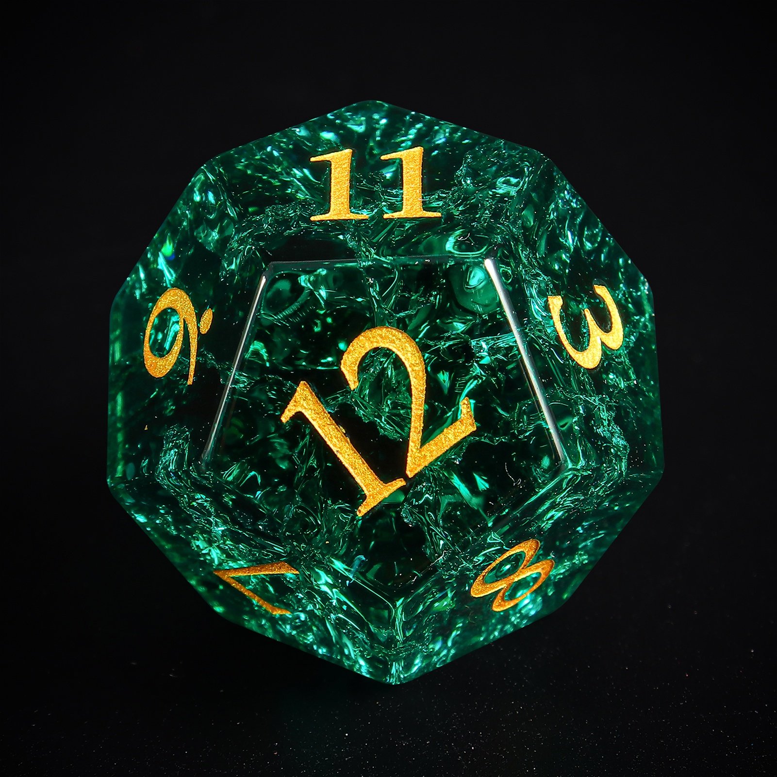Custom High Quality Manufacturing Design Polyhedral Handmade Natural Stone D20 Rpg Dnd Board Game Sharps Edge Resin Dice Set