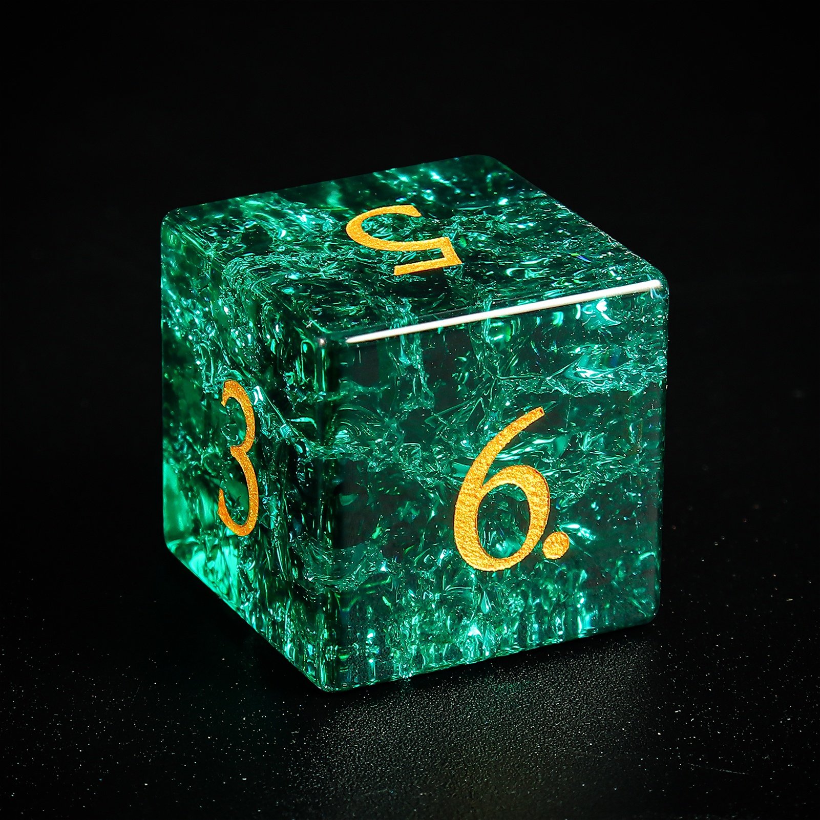 Custom High Quality Manufacturing Design Polyhedral Handmade Natural Stone D20 Rpg Dnd Board Game Sharps Edge Resin Dice Set