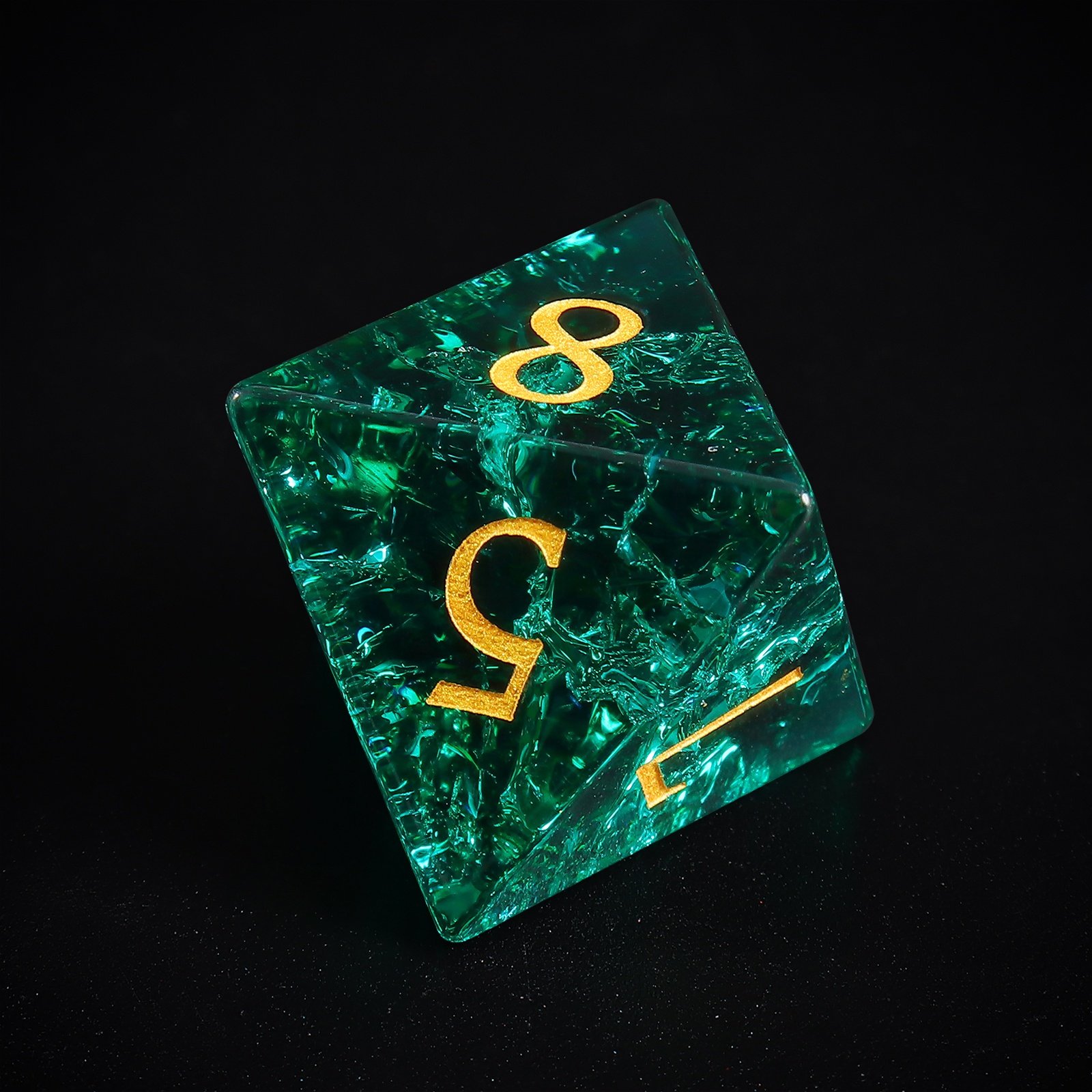 Custom High Quality Manufacturing Design Polyhedral Handmade Natural Stone D20 Rpg Dnd Board Game Sharps Edge Resin Dice Set