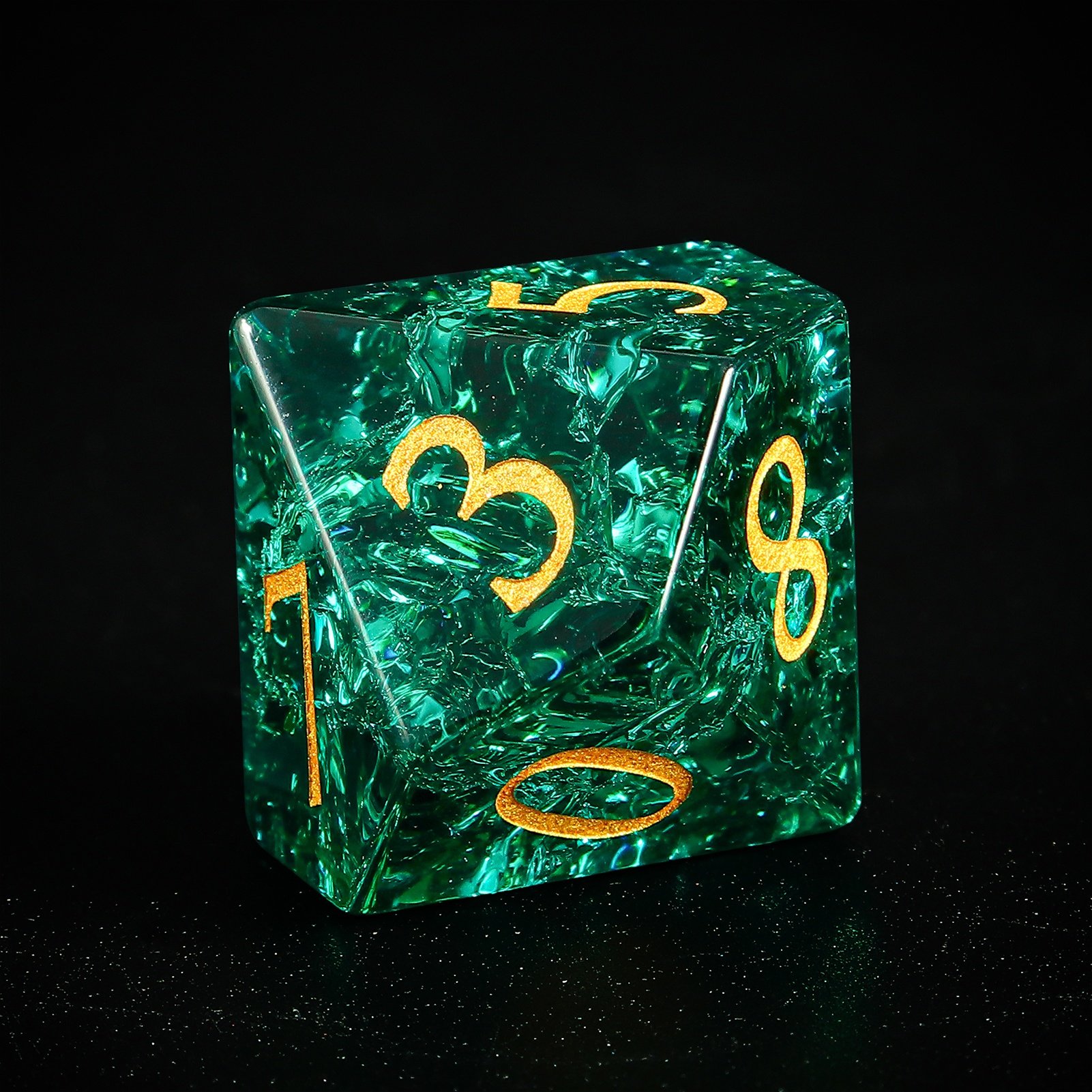Custom High Quality Manufacturing Design Polyhedral Handmade Natural Stone D20 Rpg Dnd Board Game Sharps Edge Resin Dice Set
