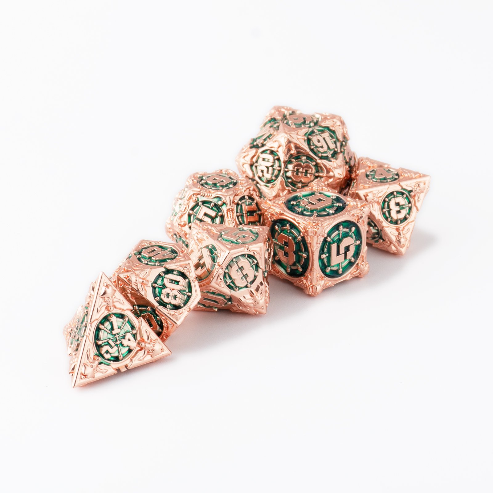 Dragon and Dungeon RPG Game 7-Piece Polyhedral Metal DND Dice Set Solid Metal Dice Manufacturer Wholesale