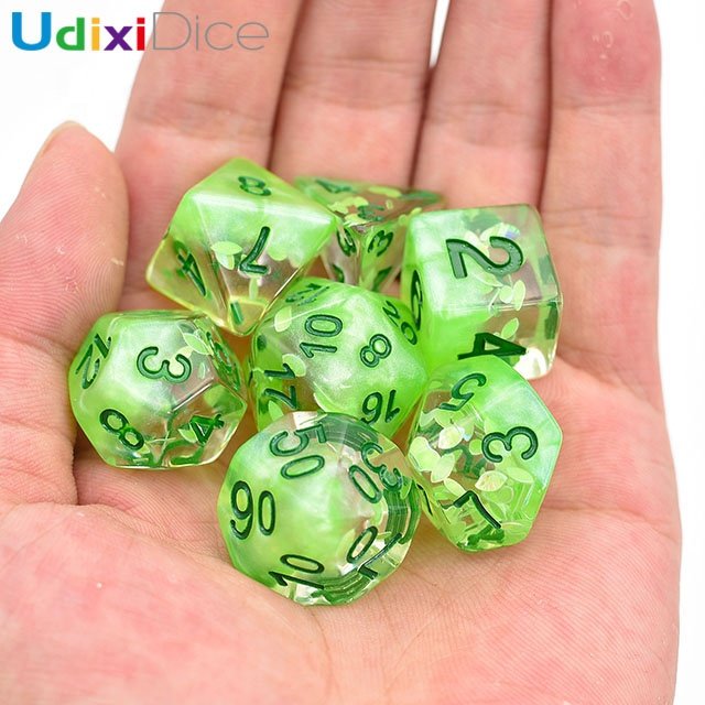 Udixi Polyhedral Plastic Dungeons and Dragons RPG Resin Game Dice Set Four season
