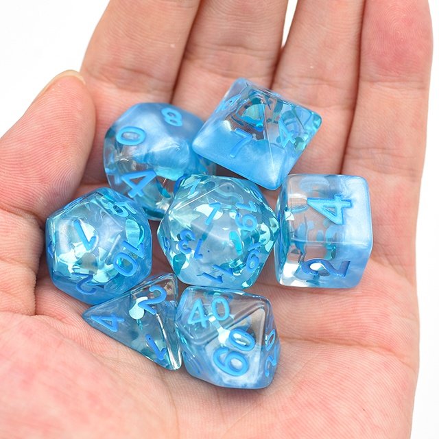 Udixi Polyhedral Plastic Dungeons and Dragons RPG Resin Game Dice Set Four season