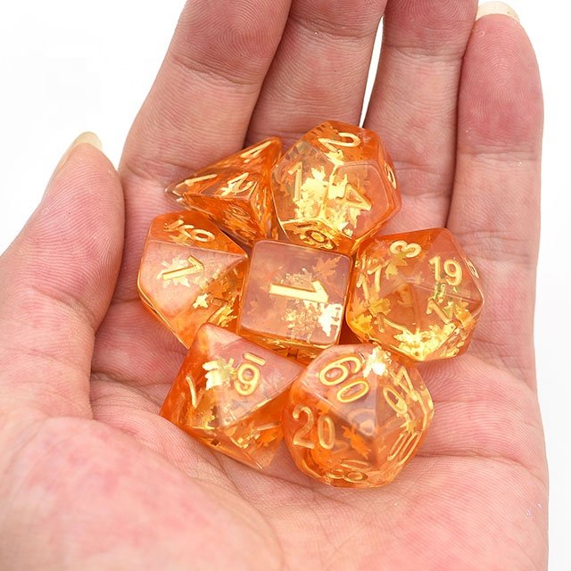 Udixi Polyhedral Plastic Dungeons and Dragons RPG Resin Game Dice Set Four season