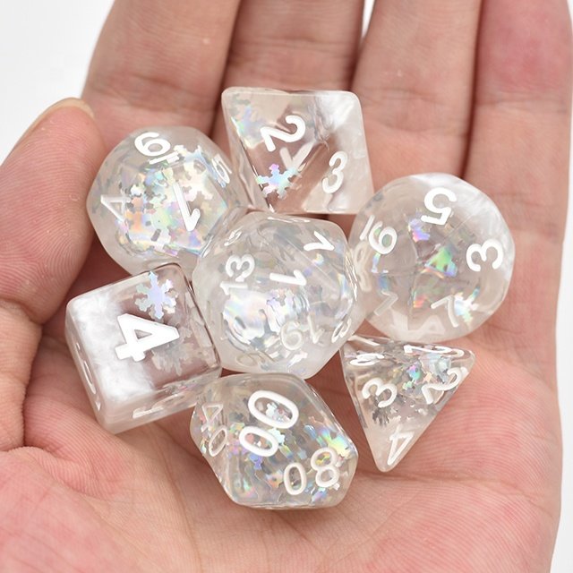 Udixi Polyhedral Plastic Dungeons and Dragons RPG Resin Game Dice Set Four season