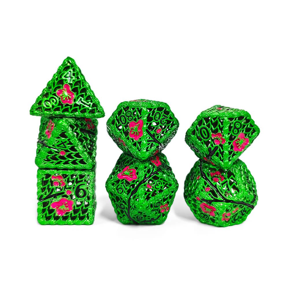 New Style Wintersweet Hollow Metal Dnd Dice Rpg Board Or Card Games High Quality Dice Set for RPG Games